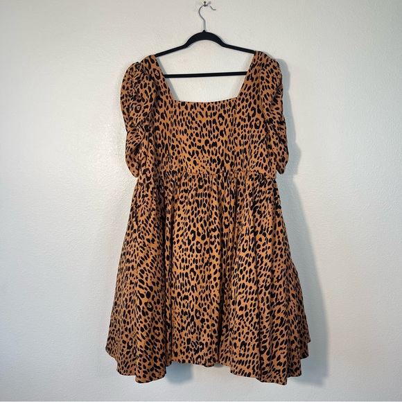 NWT Betsey Johnson x Torrid Mini Puff Sleeve Skater Dress Animal Print Size 3X - Picture 6 of 10